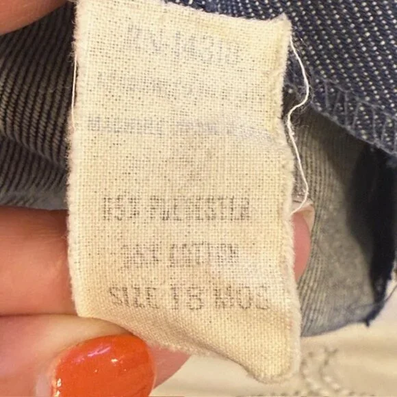 Vintage Bib Overalls Baby Boy Toddler 18M Blue Corduroy & Denim Button Up - Picture 4 of 6